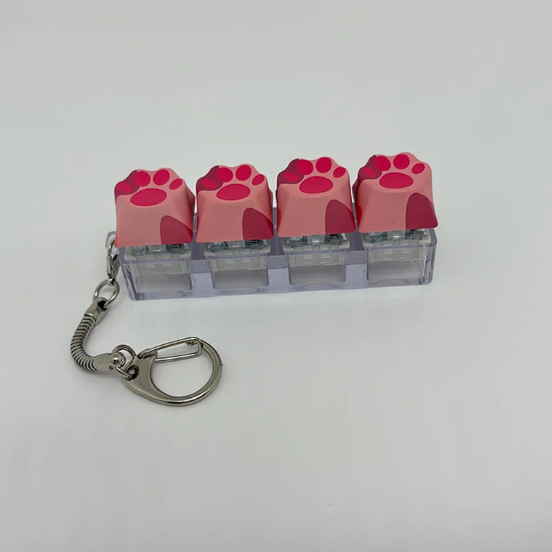 Cat Claw Keychain Key Ring Pendant Mobile Phone Backpack Pendant Desktop Accessories Fingertip Office Decompression Press Too