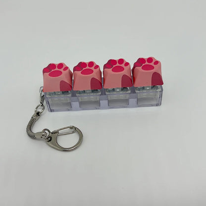 Cat Claw Keychain Key Ring Pendant Mobile Phone Backpack Pendant Desktop Accessories Fingertip Office Decompression Press Too