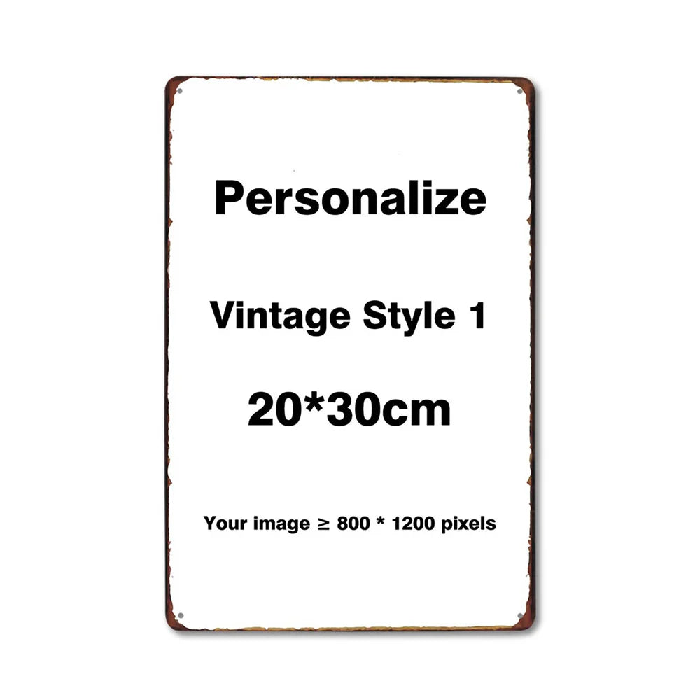 Custom Metal Tin Sign Vintage Wall Art Poster Personalise Room Decoration, Personalized Gift Free Design - 2030VerticalRetro1