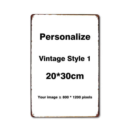 Custom Metal Tin Sign Vintage Wall Art Poster Personalise Room Decoration, Personalized Gift Free Design