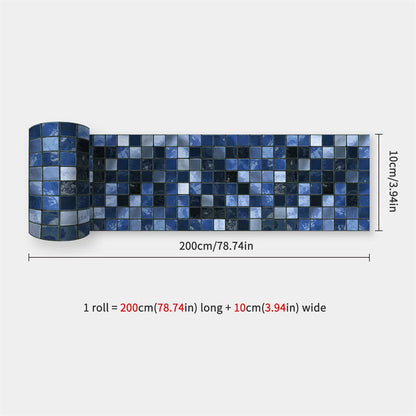 Mosaic Bathroom Waist Line Wall Stickers Waterproof Peel & Stick Art Backsplash Kitchen Office Skirting Line Decor Wallpaper 