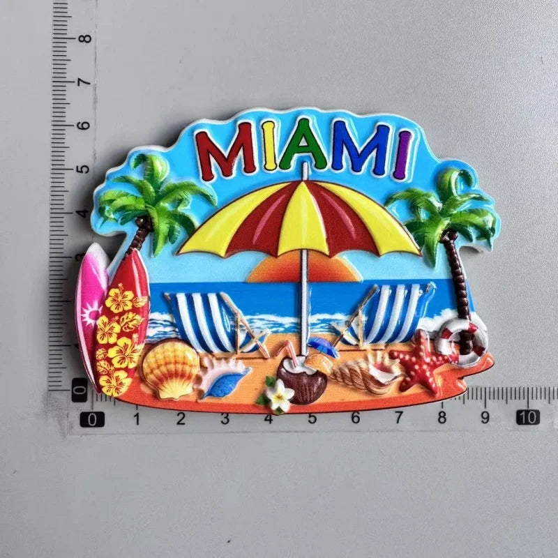 Tourist Souvenirs Fridge Magnets USA,refrigerator Decorations for Miami New York Hawaii Collection of Fridge Ornaments Sticke