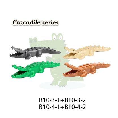 MOC City Animal Series Zoo Scene Panda Tiger Dog Cat Sheep Goat Accessories Building Blocks Bricks Street View Bricks Toys Gi