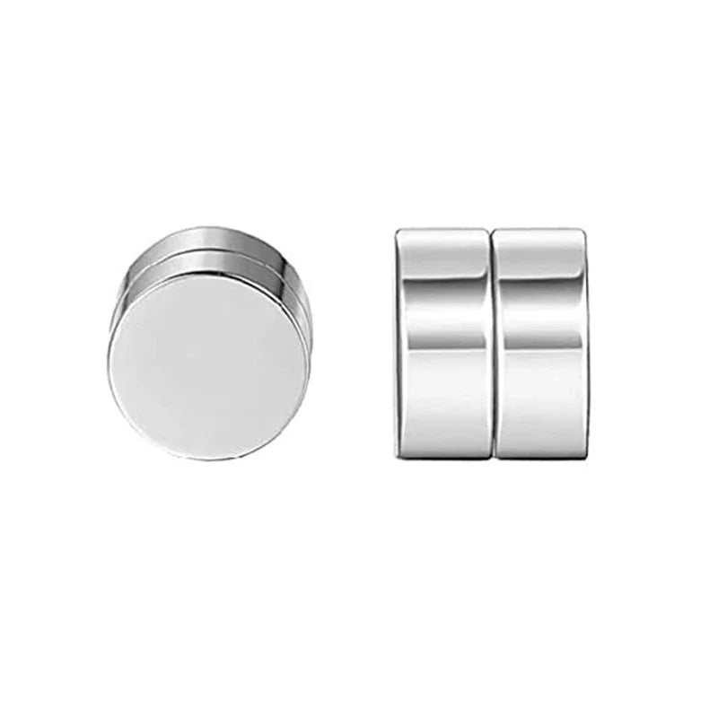 1 Pairs Crystal Strong Magnetic Ear Stud Clip Earrings for Men Women Punk Round Zircon Magnet Earrings Non Piercing Jewelry -