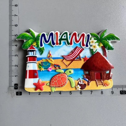 Tourist Souvenirs Fridge Magnets USA,refrigerator Decorations for Miami New York Hawaii Collection of Fridge Ornaments Sticke
