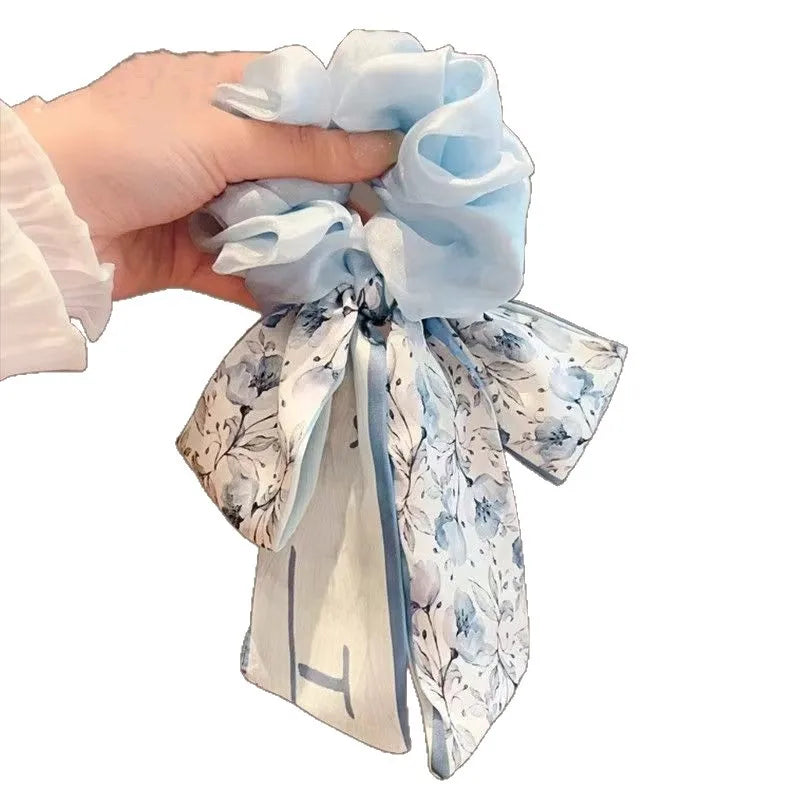1PC Bow Hair Ribbon Women Fluttering Headband Large Intestine Hair Rings Premium Feeling Hair Tie Hair Leather Band Hair Acce