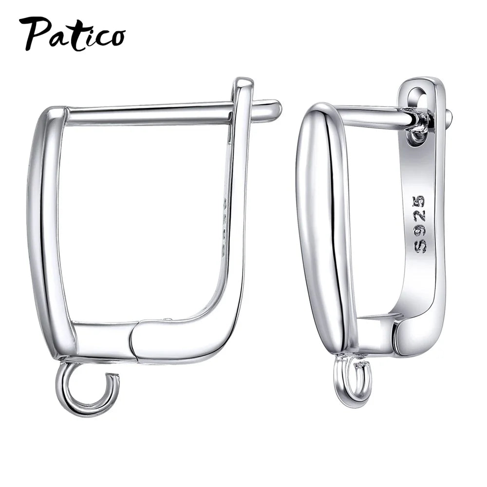 New Design Hollow Hook Earrings DIY Earrings Clasps Hooks For Woman Handmade 925 Sterling Silver Jewelry Making Accessories