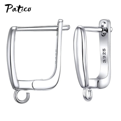 New Design Hollow Hook Earrings DIY Earrings Clasps Hooks For Woman Handmade 925 Sterling Silver Jewelry Making Accessories -