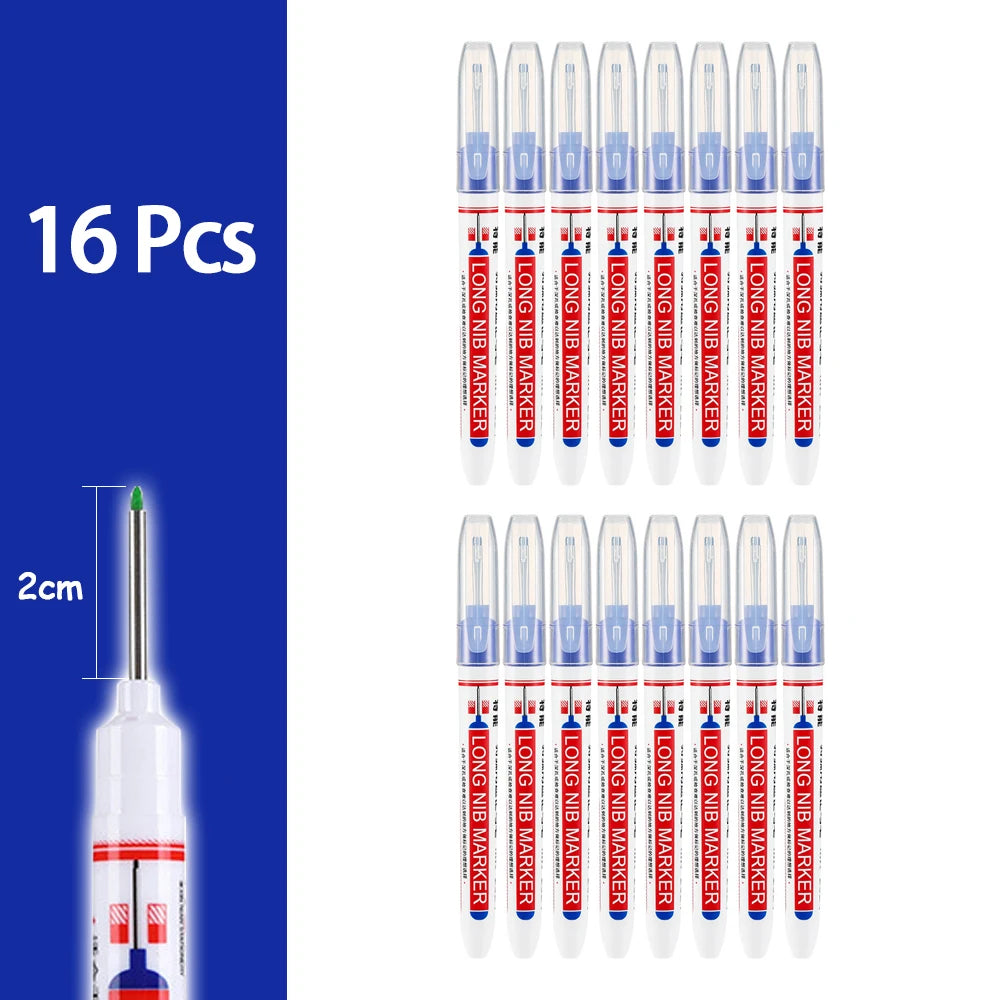 4-80Pcs 2cm Waterproof Long Head Markers Deep Hole Marker Pen for Metal Carpenter Red/Black/Blue/Green Ink Woodworking Tools 