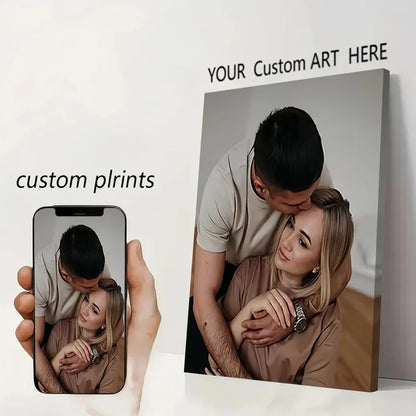 Custom Print Canvas Painting From Your Photos Wedding Birthday Poster Wall Art Decoration Pets Family Landscape Picture Decor