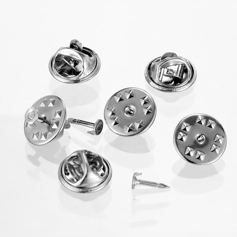 100pc Metal Locking Pin Back Brooch Badge Holder Lapel Base For DIY Jewellery Material Making Supply Craft Accessories Handma