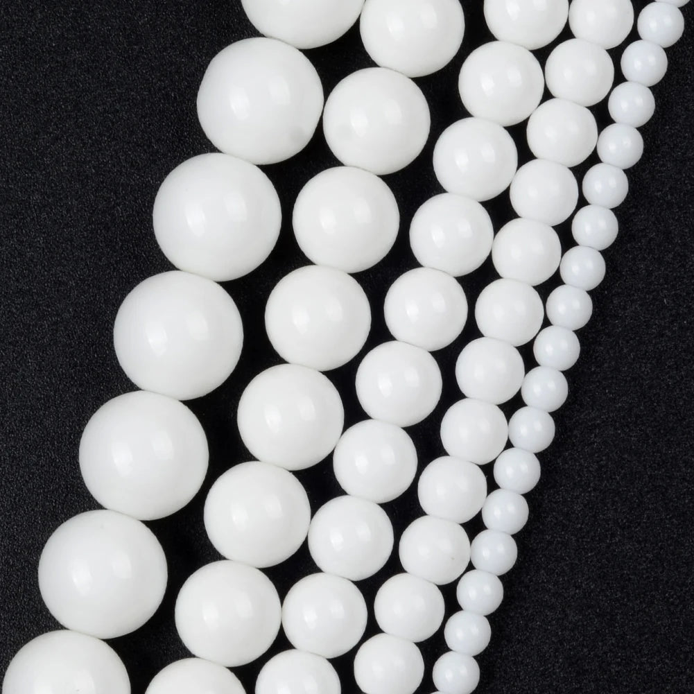 Smooth Black Stone Agates Natural Stone Beads For Jewelry Making Round Loose Beads 4 6 8 10 12mm Diy Bracelet Necklace 15inch