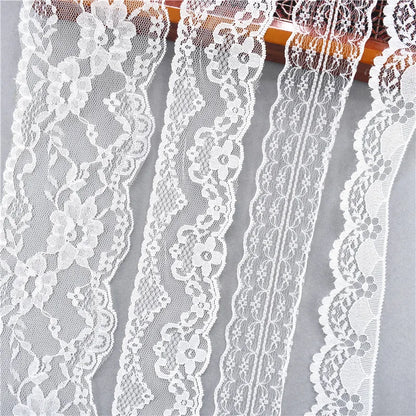 Best Selling 10yards 38kinds Color White Lace Ribbon Woven Band French African Lace Wedding Fabric DIY Clothing/gift Wrapping