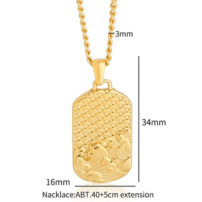 Square Pendants Delicate Stainless Steel Chain Pendant Necklace For Women Necklace