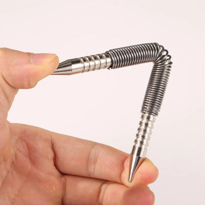 2PCS Spring Nail Center Punch Hammerless Dual Head Setter Spring Loaded High Carbon Steel Nail Punch Door Hinge Pin Remover