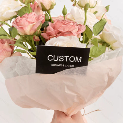 200/500/1000pcs Customizable Cards, Personalized Business Cards with Acrylic Storage Box, Matte Film Thank You Invitations
