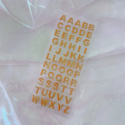 1Pcs Glitter A-Z Alphabet Letters Sticker Scrapbooking Stationery School Supplies Black/Gold/Silver/Red/Blue/Pink/Purple/Gree
