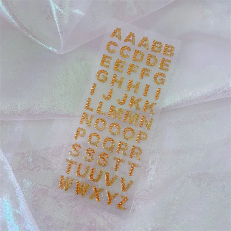 1Pcs Glitter A-Z Alphabet Letters Sticker Scrapbooking Stationery School Supplies Black/Gold/Silver/Red/Blue/Pink/Purple/Gree
