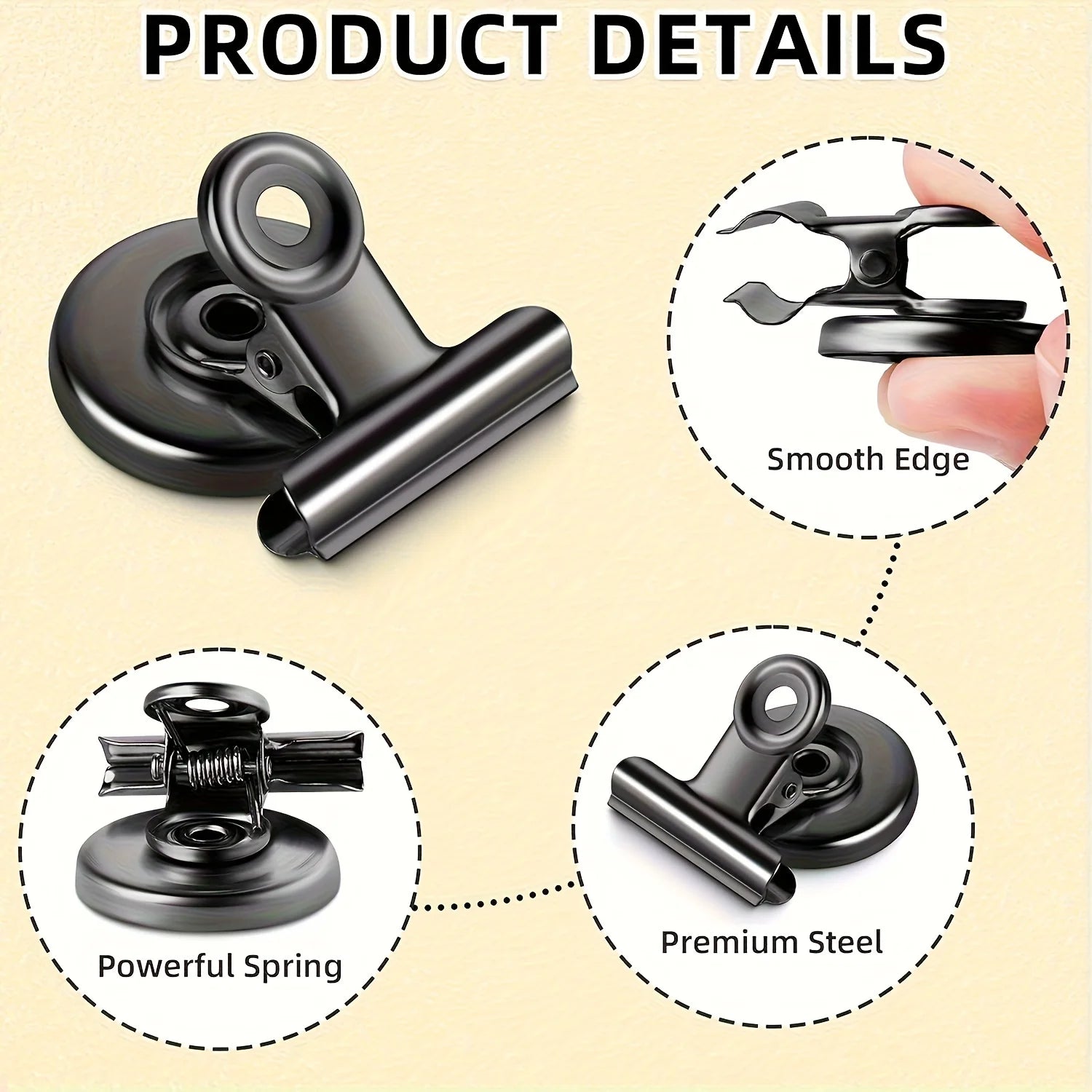 4/16pcs Magnetic Clips Heavy Duty Refrigerator Whiteboard Space-Saving Clip Set for Kitchen Office Photo Displays Holder Deco