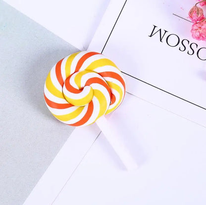 10pcs /lot Beauty Kawaii Rainbow lollipop Candy Polymer Clay Cabochons Flatback For DIY Phone Decoration - 26