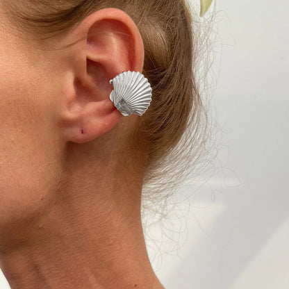 LATS Starfish Shell Flower Clip Earrings for Women Gold/Silver Color Non-Piercing Ear Cuff Daily Jewelry Accessories Party Gi