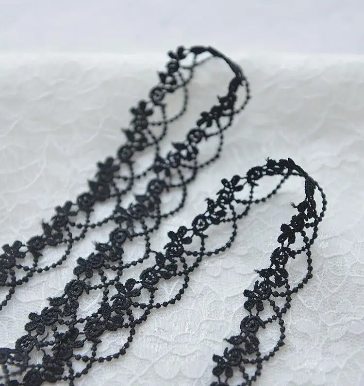 Lace Trim, Handmade Black White Lace Trim, 1 Yard Wide for Sewing, Vintage Style Trim for Scrapbooking, DIY Crafts and Embell