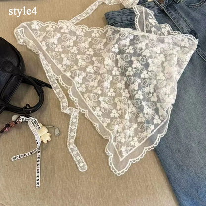 Lace Mini Skirts Women Elegant Sweet Lolita Short Skirts High Waist Y2k Streetwear Ruffle Skirts Lace Trim Butt Curtain Skirt