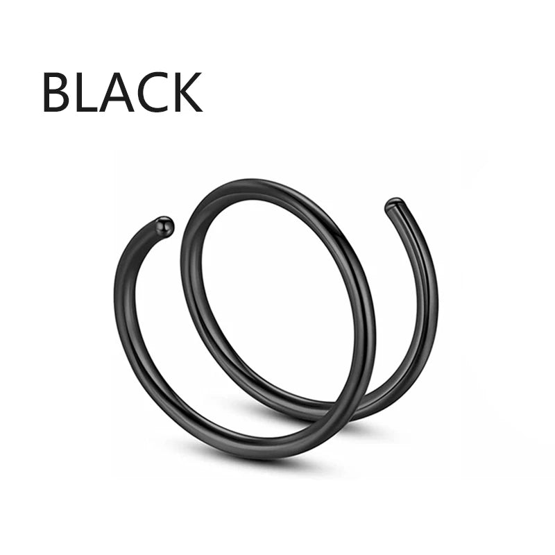Women Fake Piercing Nose Ring Hoop Septum Non Piercing Nose Clip Rock HipHoop Stainless Steel Magnet Fashion Punk Body Jewelr