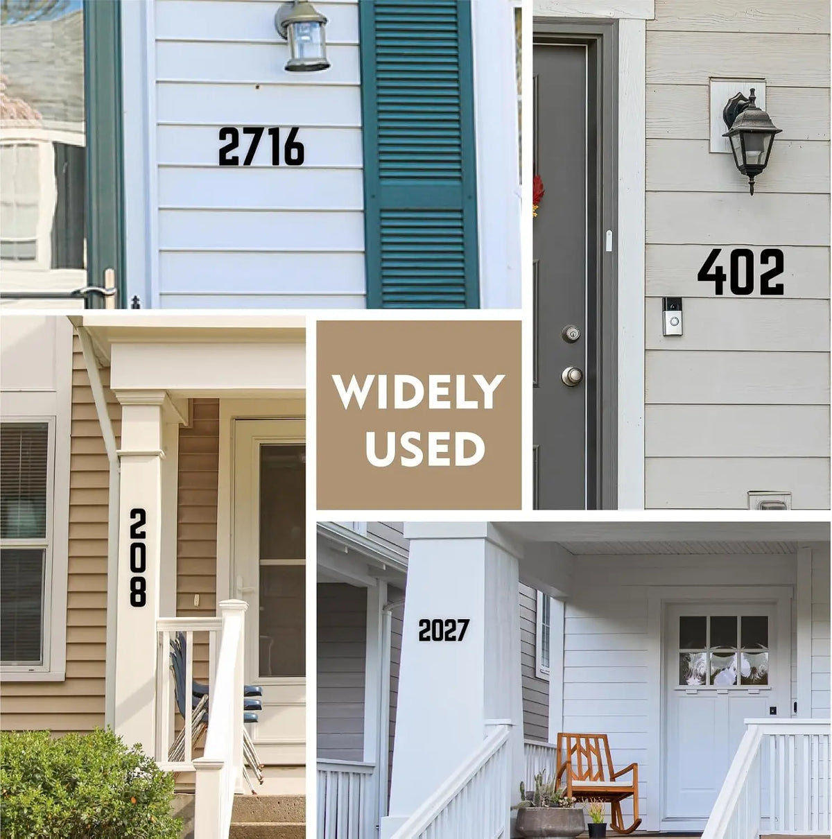 Self Adhesive House Numbers 3-12in 5mm Solid Acrylic Letters Modern Address Sign for Door Mailbox Office Hotel Apartment Deco
