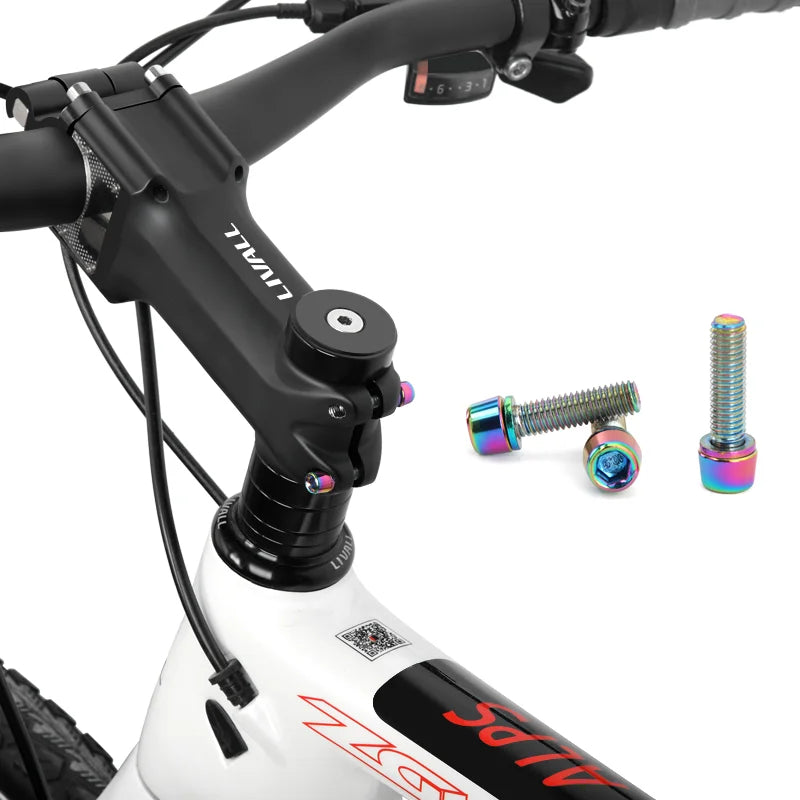 6pcs/set Bicycle Handlebar Screws M5*18MM Titanium-plated Colorful Steel MTB Bike Handle Bar Stem Riser Bottle Holder Bolts