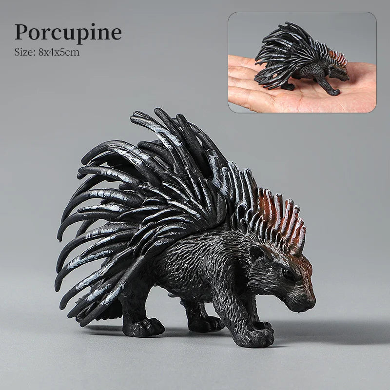 Montessori Wild Animals Model Toy Set - Lion Elephant Antelope Action Figures Miniature Zoo Figurines Educational Kids Gift -