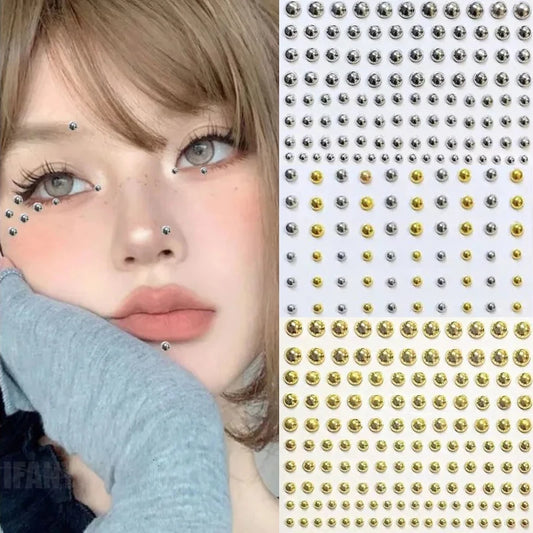 Fashion Fake Lip Nail Eyebrow Nose Ring No Piercing Lip Nails Sticker Selfadhesive Waterproof Reusable Body Belly Button Jewe
