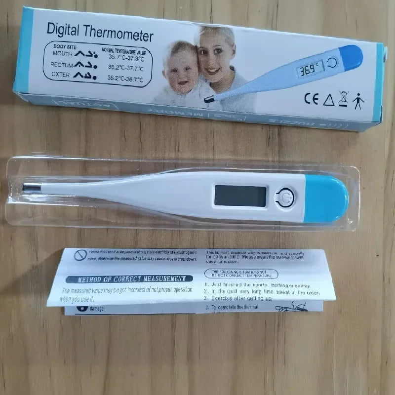 Digital Water Thermometer Accurate Oral and Armpit Temperature Reading Fever Alert Termometer Baby Bath Thermometers - light 