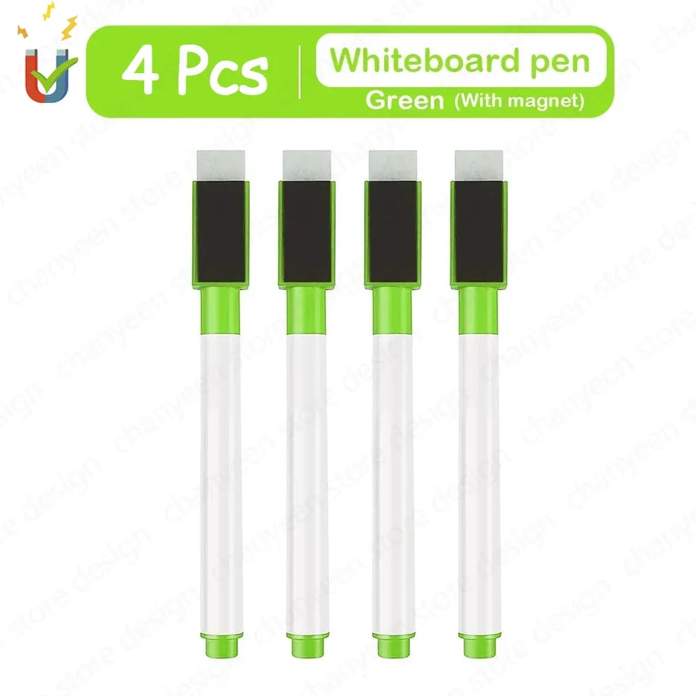 4/8Pcs Magnetic Erasable Whiteboard Pen Color Options Numbering Stationery Office Teaching Supplies for Blackboard Student No