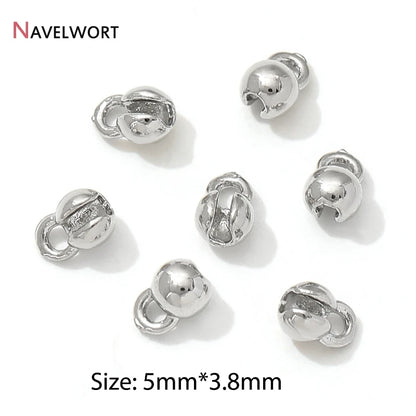 End Caps For Jewelry,10/20Pcs 18K Gold Plated Brass Metal End Caps For DIY Bracelet Necklace Making Finding,Supplies For Jewe