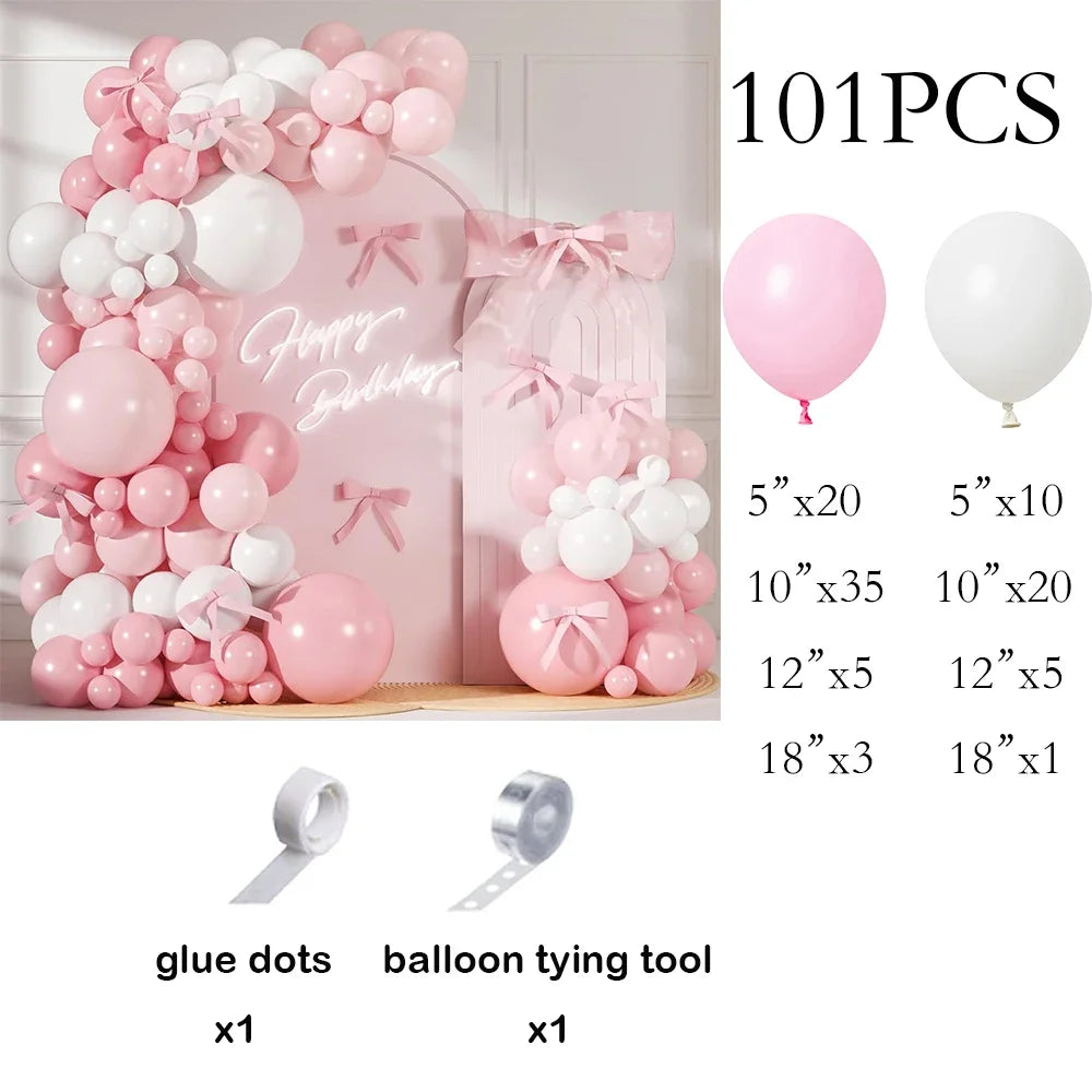 Pastel Pink Balloons Garland White Pink Balloon Arch Kit Wedding Anniversary Bride Shower Baby Shower Birthday Party Decorati