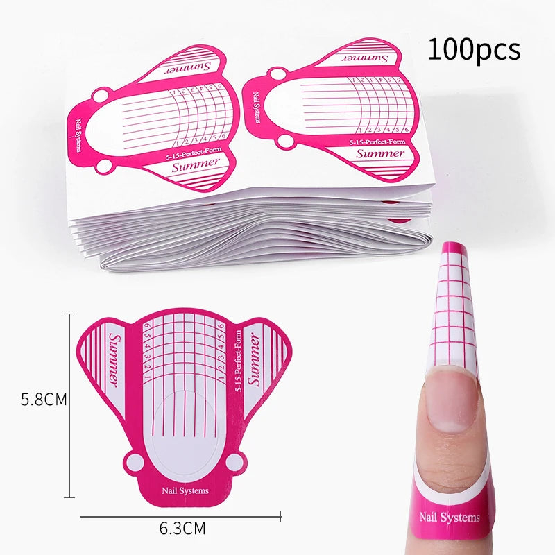 Forms for Extension Nail Molds Gel Paper for Nails Extension Templates Sculptural Shape Forms for Nails Bottom Polygel Sticke