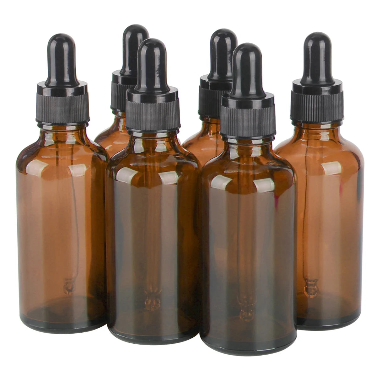 6/12/24pcs 5ml 10ml 15ml 20ml 30ml 50ml 100ml Amber Glass Dropper Bottles with Glass Pipette for Cosmetic Perfume Essential O