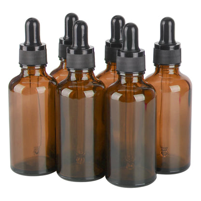 6/12/24pcs 5ml 10ml 15ml 20ml 30ml 50ml 100ml Amber Glass Dropper Bottles with Glass Pipette for Cosmetic Perfume Essential O