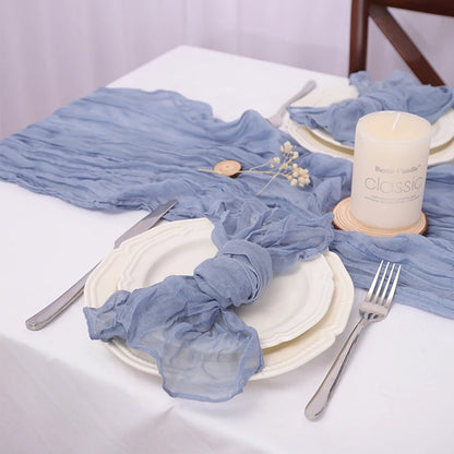 Event Designing Table Runner Cheese Cloth Gauze Crepe Rustic Wedding Party Decor Farmhouse Tabledecor House Warming Gift East