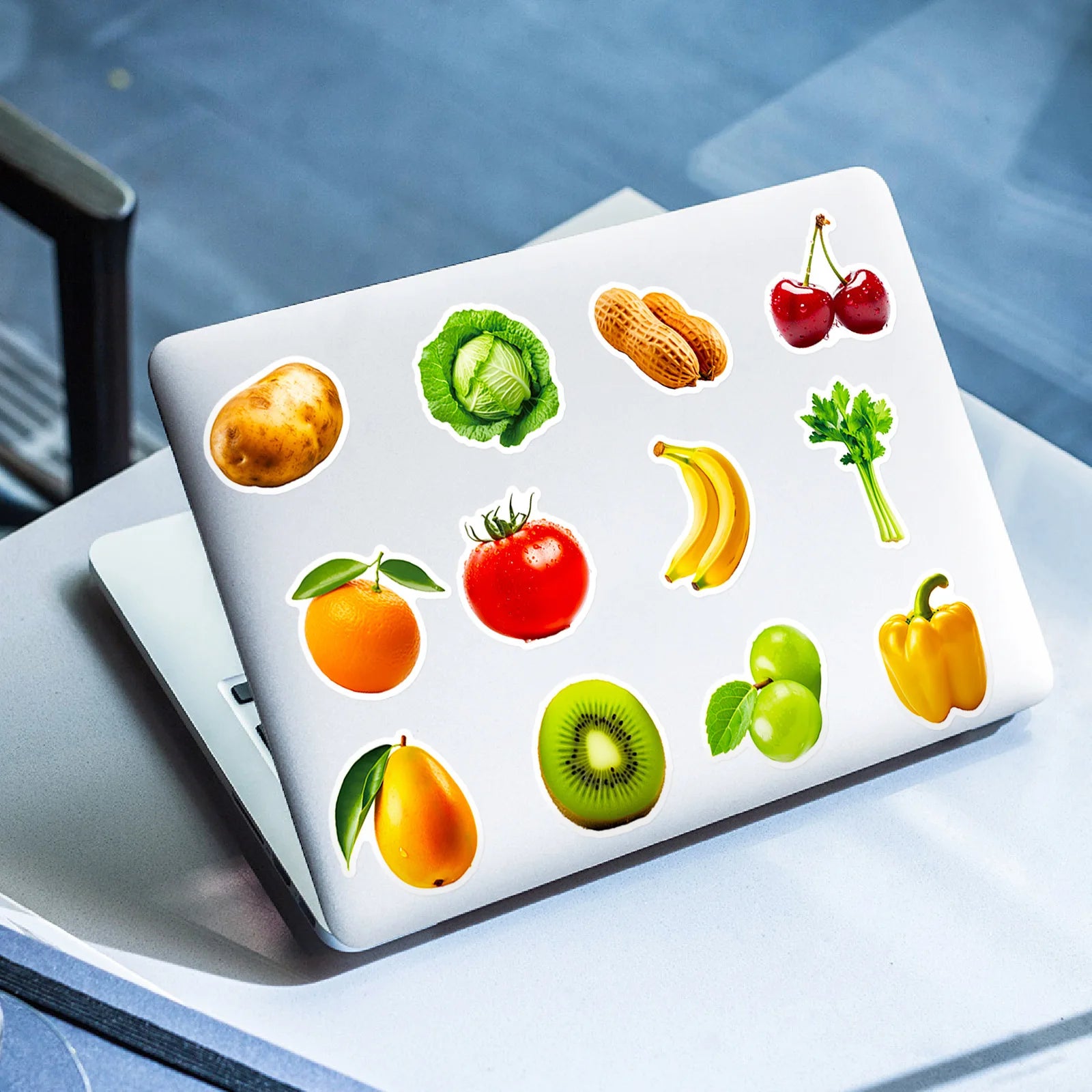 50PCS Vivid Fruit & Vegetables(Grape Cherry Carrot Broccoli) Stickers Pack