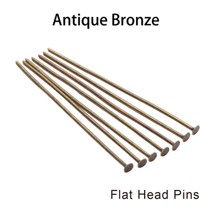 100-200Pcs/Lot 10-70mm Heads Eye Flat Head Pin Gold Plated Ball Head Pins for Jewelry Findings Making Accessories Supplies