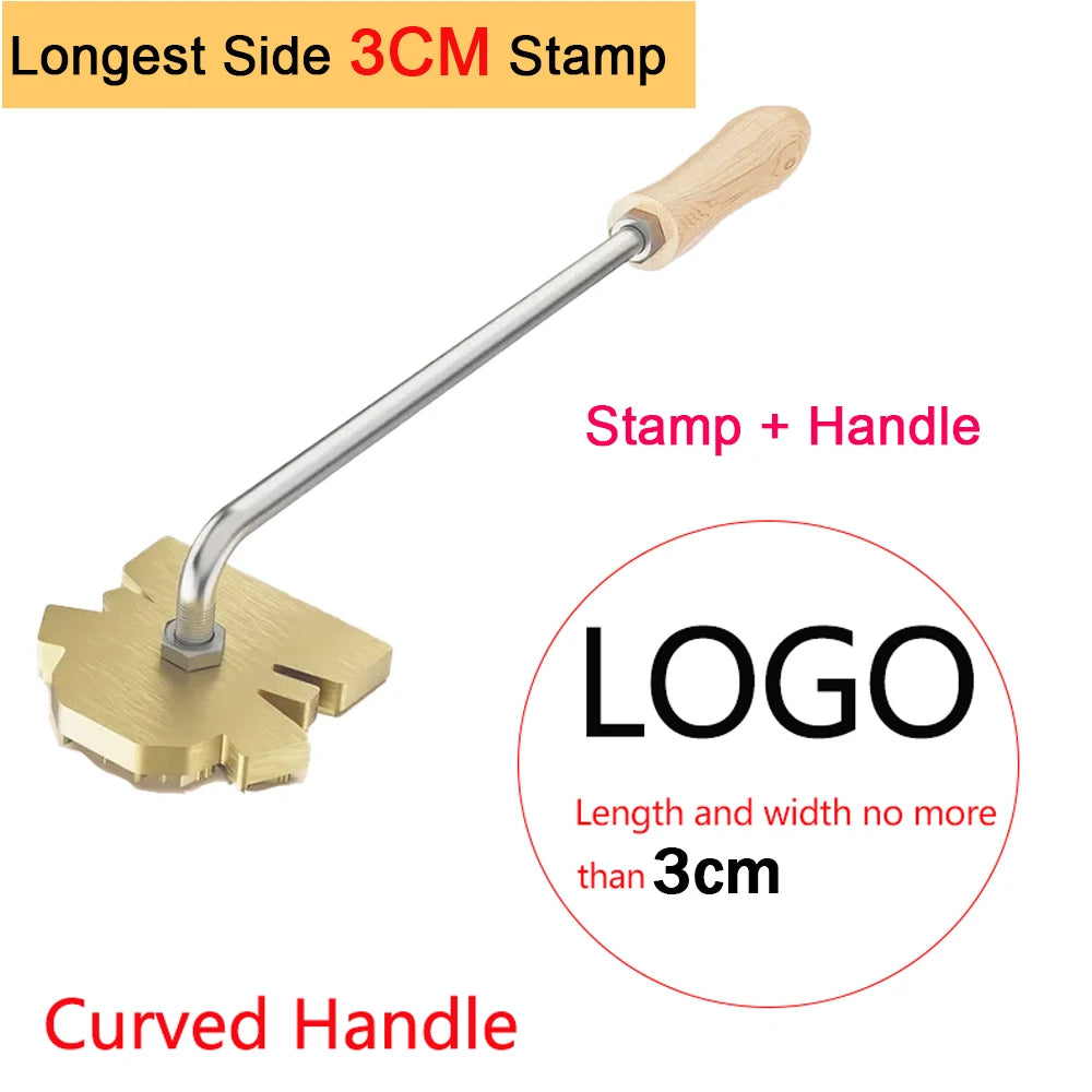 Customize Branding Iron Stamp Leather Stamp LOGO Personalized Heating Brass Embosser Seal Wood Cake Hamburger Craft Handmade 