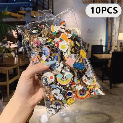 10-100Pcs Enamel Badges Pins Brooches Cute Cartoon Brooches for Child and Women Small Metal Jewelry with Many Different Shape