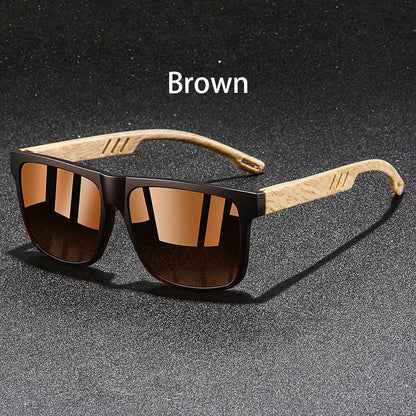Fashion Vintage Square Square Frame Sunglasses Men Women Fishing Driving Man Designer Sun Glasses Eyewear - Brown