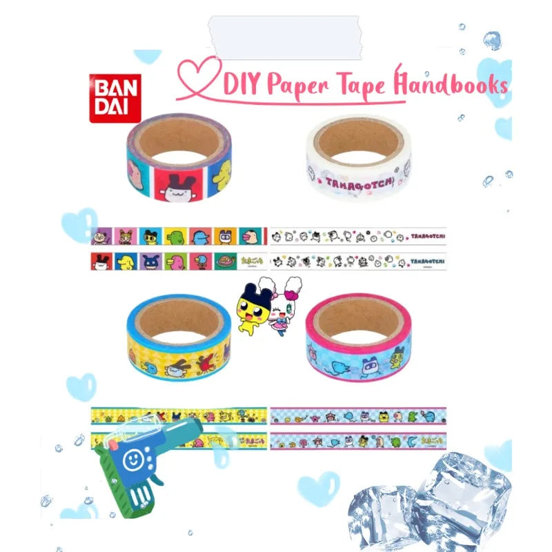 Cute Cartoon Tamagotchi Washi Tape, DIY Journal Decorative Tape, Lovely Anime Ins Style High-Value Sticker Tape