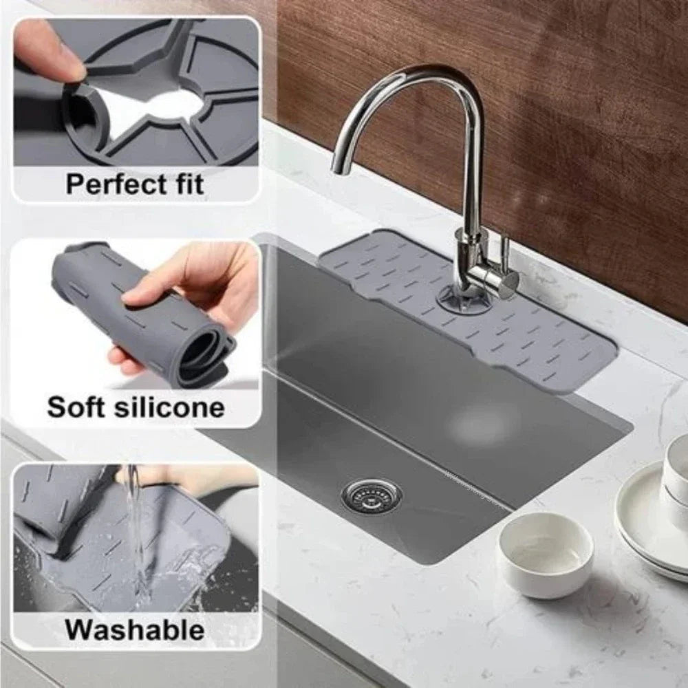 Silicone Mat Gourmet Faucet Kitchen Accessory Home Appliance Sponge Rack Kitchens Accessories Kitchen Sink Splash Guard for Y