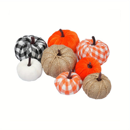 8Pcs Fall Thanksgiving Artificial Pumpkin Autumn Table Centerpiece for Thanksgiving Halloween Party Mantel Farmhouse Decor