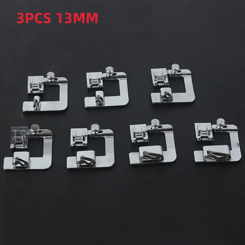 9mm /13mm /19mm /25mm Sewing Machine Foot Press Foot Rolled Hem Feet Household Multi Functional Sew Accessories