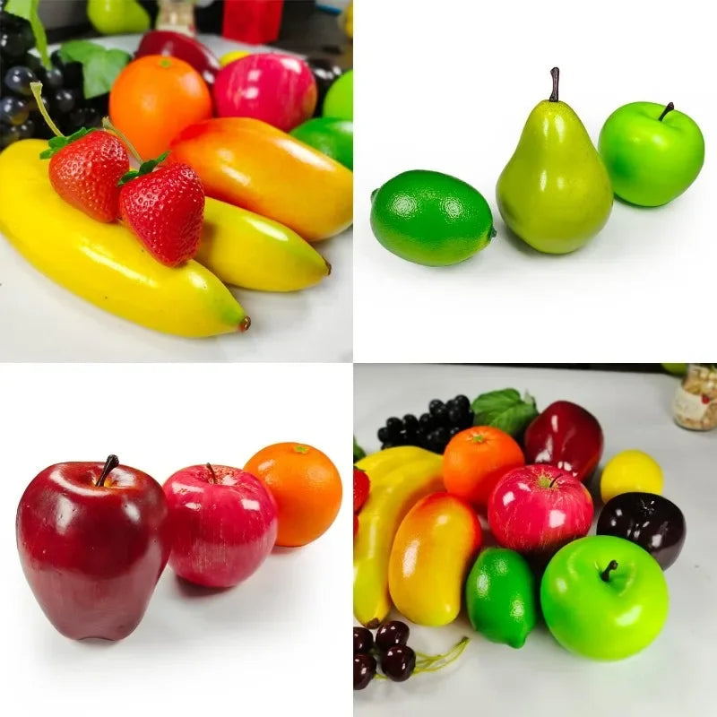 Set of Fake Fruits for Home Decoration, Fruit Model for Party Decoration, Fruit, Strawberry, Mango, Bananas, 20 Pieces/Set
